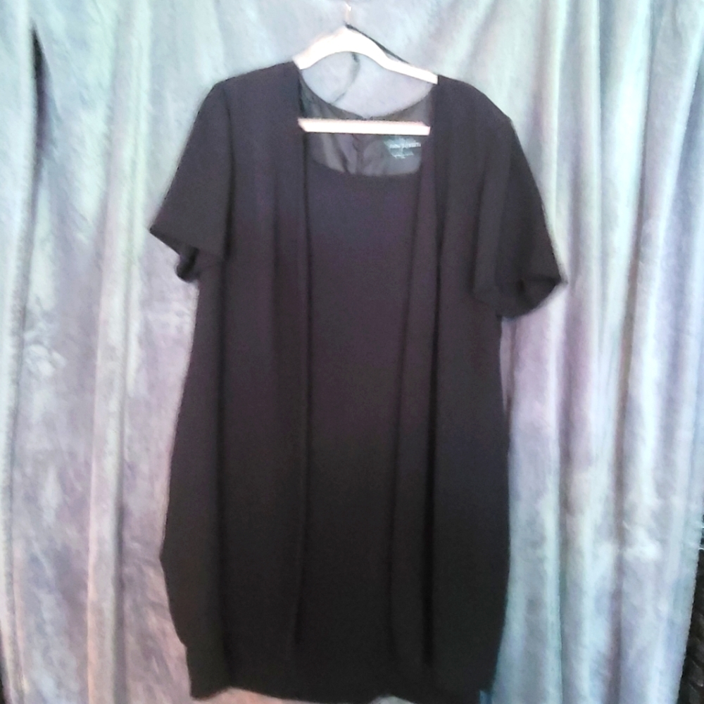 John Roberts, 1 piece black dress dressn, size 18